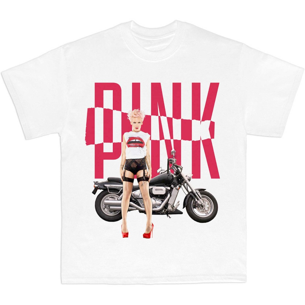 Pink - Motorbike Tshirt Homme - Blanc